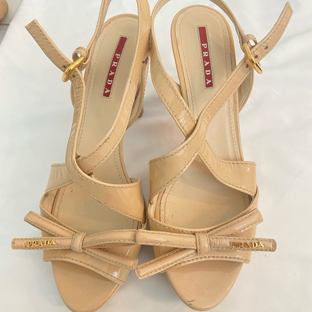 Prada Strappy Sandal with Bow Detail